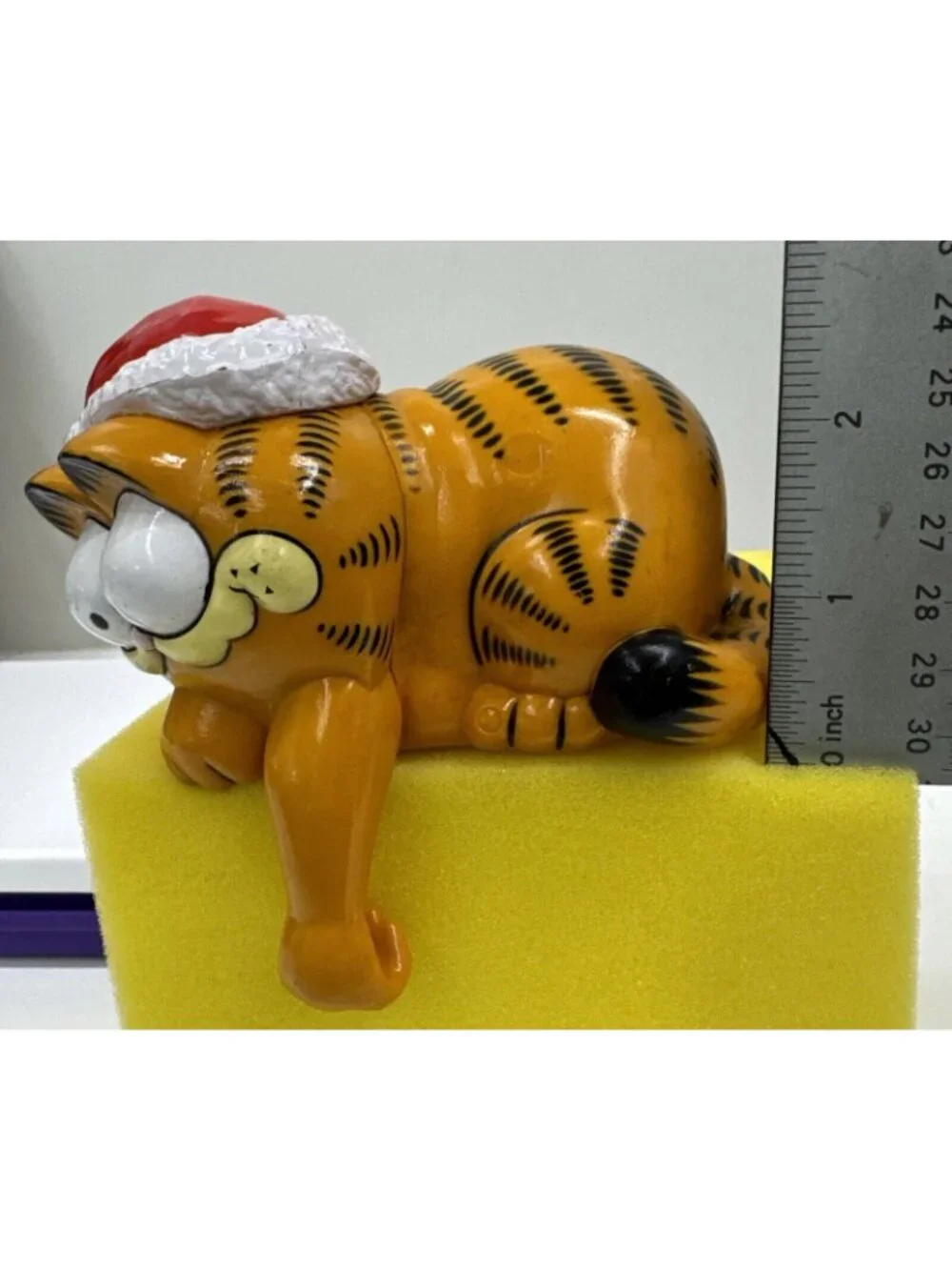 Vintage Garfield Cat Enesco 1981 Christmas Cartoon Stocking Light Holder Y2K 80s